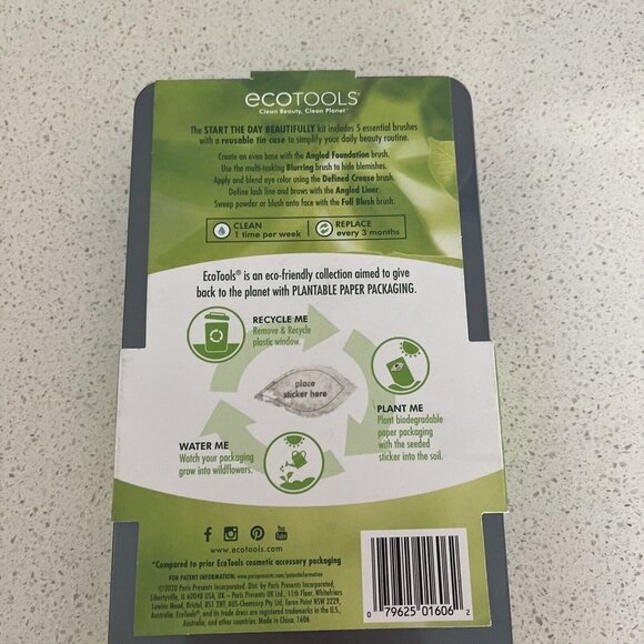 Ecotools Start The Day Beautifully Brush Set 5 Brushes & Storage Tray New in Box - Picture 9 of 9